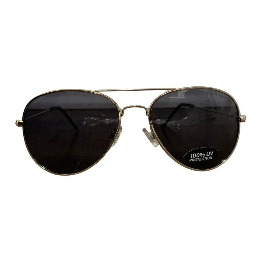 liz claiborne New 3538261609 Black Lens Silver Frame Sunglasses